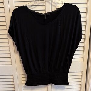 White House Black Market Black smock waist tee